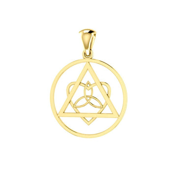 Life’s worth the healing and inspiration ~ Celtic AA Symbol 14K Yellow Gold Pendant Jewelry GPD518 - Jewelry